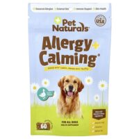 Allergy + Calming®, для всех собак, со вкусом утки, 60 жевательных таблеток, 90 г (3,17 унции) — Pet Naturals