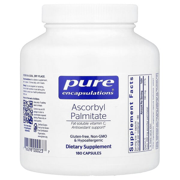 pes00023_v_10.jpg Ascorbyl Palmitate, 180 Capsules (190 mg per Capsule) — Pure Encapsulations