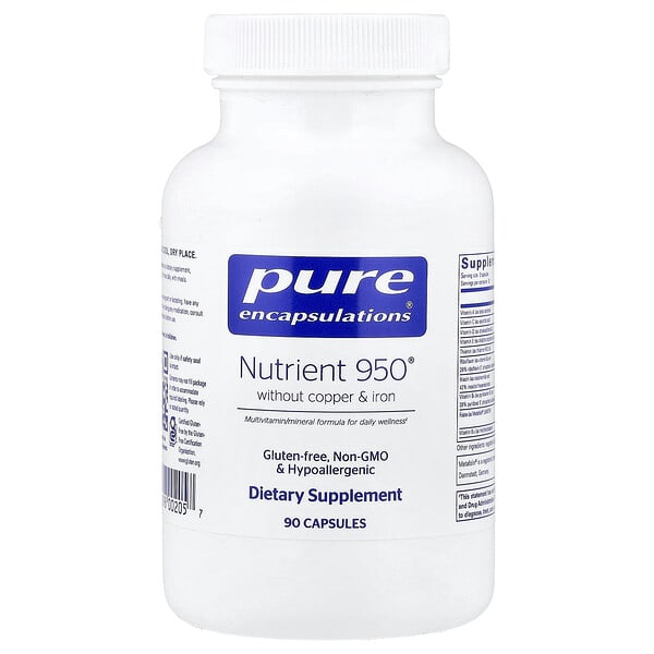 pes00205_v_10.jpg Nutrient 950® Without Copper & Iron, 90 Capsules — Pure Encapsulations