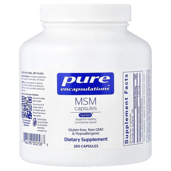 pes00258_v_10.jpg MSM Capsules, 250 Capsules (850 mg per Capsule) — Pure Encapsulations