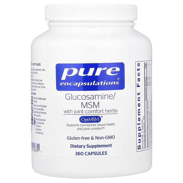 pes00335_v_10.jpg Glucosamine MSM with Joint Comfort Herbs, 360 Capsules — Pure Encapsulations