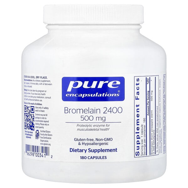 pes00341_v_10.jpg Bromelain 2400, 500 mg, 180 Capsules — Pure Encapsulations