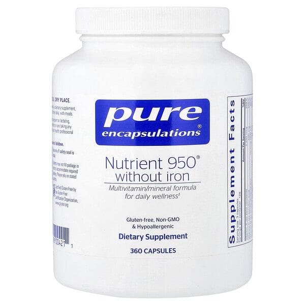 pes00421_v_11.jpg Nutrient 950® Without Iron, 360 Capsules — Pure Encapsulations