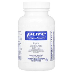 Альфа-липоевая кислота, 600 мг, 120 капсул — Pure Encapsulations