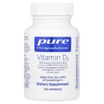 витамин D3, 125 мкг (5000 МЕ), 120 капсул — Pure Encapsulations