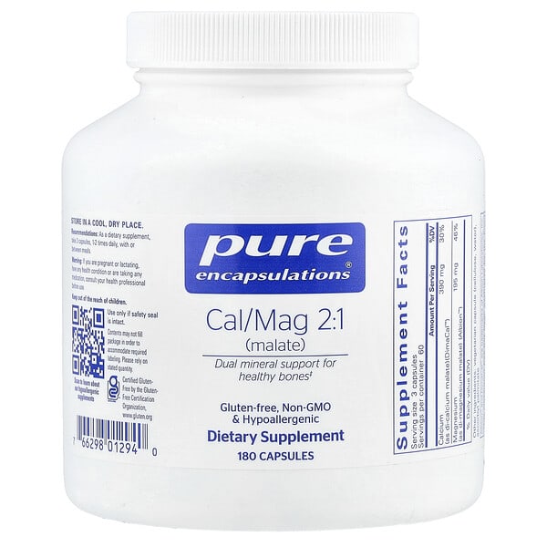 pes01294_v_11.jpg Cal / Mag 2: 1 (малат), 180 капсул — Pure Encapsulations