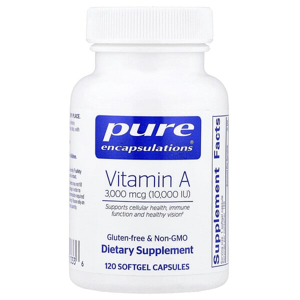 pes01333_v_10.jpg Vitamin A, 3,000 mcg (10,000 IU), 120 Softgel Capsules — Pure Encapsulations