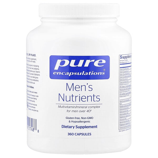 pes01748_v_8.jpg Men's Nutrients, мультивитаминный / минеральный комплекс для мужчин старше 40 лет, 360 капсул — Pure Encapsulations