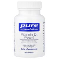 Vitamin D3 Vegan, 120 Capsules (50 mcg per Capsule) — Pure Encapsulations