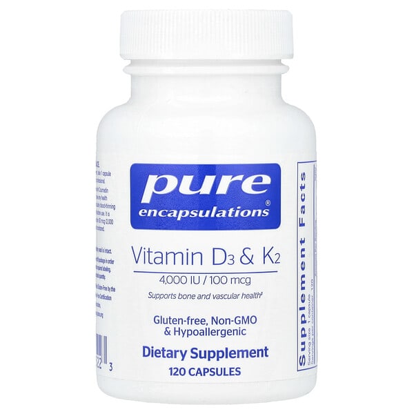 pes02522_v_8.jpg Витамины D3 и K2, 120 капсул — Pure Encapsulations