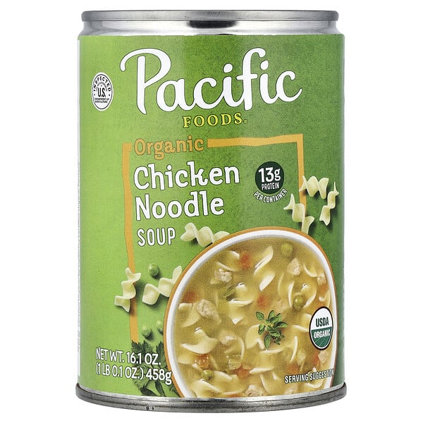 pfd28366_v_10.jpg органический куриный суп с лапшой, 458 г (16,1 унции) — Pacific Foods