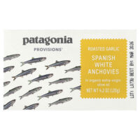 Patagonia Provisions, жареные испанские белые анчоусы с чесноком в органическом оливковом масле первого отжима, 120 г (4,2 унции)