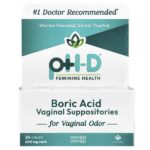 Вагинальные свечи с борной кислотой, 600 мг, 24 шт. — pH-D Feminine Health