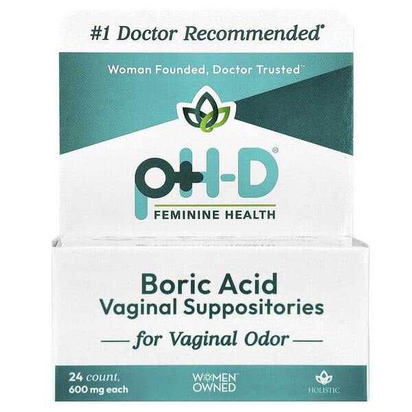 phf00044_v_90.jpg Вагинальные свечи с борной кислотой, 600 мг, 24 шт. — pH-D Feminine Health
