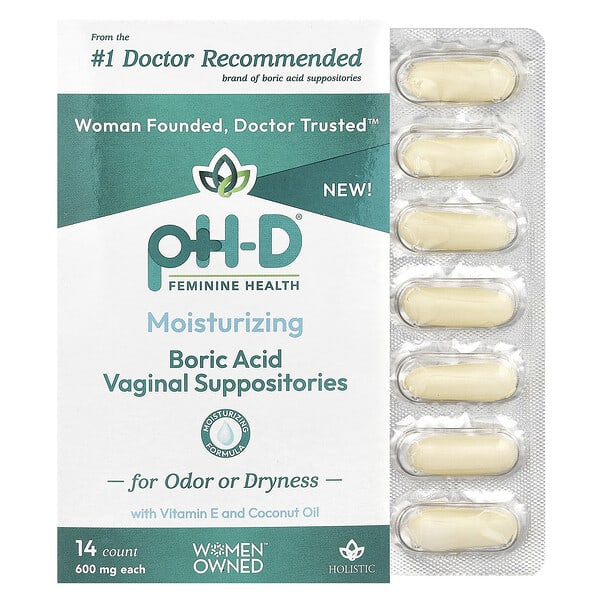 phf00135_v_37.jpg борная кислота, вагинальные свечи, 600 мг, 14 шт. — pH-D Feminine Health