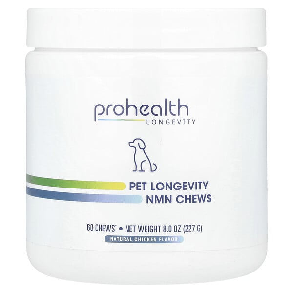 phv16073_v_16.jpg Pet Longevity NMN Chews, для собак, натуральная курица, 60 жевательных таблеток, 227 г (8 унций) — ProHealth Longevity