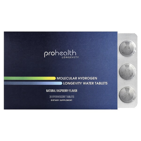 phv16164_v_18.jpg Molecular Hydrogen Longevity, таблетки для воды, натуральный малиновый вкус, 30 шипучих таблеток (80 мг в 1 таблетке) — ProHealth Longevity
