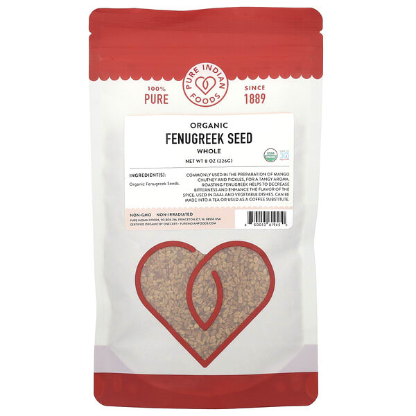 pif61945_v_6.jpg Органические семена пажитника, цельные, 226 г (8 унций) — Pure Indian Foods