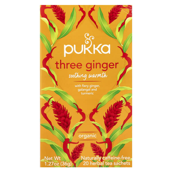 pkh02001_v_55.jpg Pukka Herbs, Органический травяной чай, три имбиря, без кофеина, 20 пакетиков, 36 г (1,27 унции)