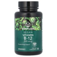 Веганский витамин B12, 500 мкг, 100 веганских таблеток — PlantFusion