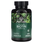 Веганский биотин, 5000 мкг, 120 веганских капсул — PlantFusion