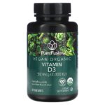 витамин D3, 50 мкг (2000 МЕ), 60 веганских таблеток — PlantFusion