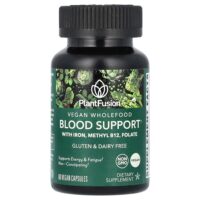 Vegan Wholefood, поддержка крови, 60 веганских капсул — PlantFusion