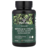 Веганский метил B12 + фолат, натуральная вишня, 60 пастилок — PlantFusion
