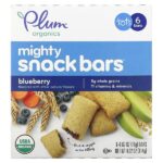 Mighty Snack Bars, для малышей, голубика, 6 батончиков по 19 г (0,67 унции) каждый — Plum Organics