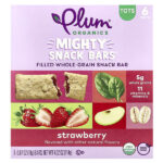 Mighty Snack Bars®, батончики, клубника, 6 батончиков, 19 г (0,67 унции) каждый — Plum Organics