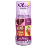 Mighty Puffs, снеки из древних злаков и нута, со вкусом свеклы и клубники, 52 г (1,85 унции) — Plum Organics