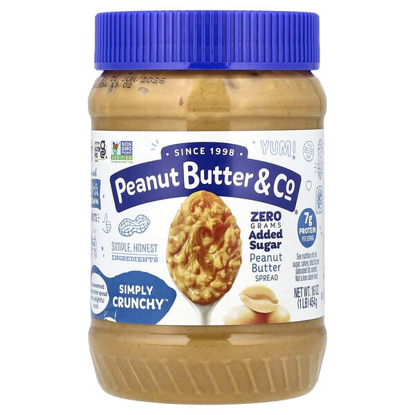 pnb00607_v_34.jpg Simply Crunchy, арахисовая паста, без добавления сахара, 454 г (16 унций) — Peanut Butter & Co.