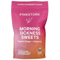 Morning Sickness Sweets, имбирь и малина, 30 органических пастилок — Pink Stork