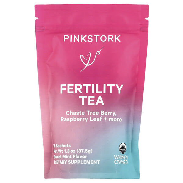 pnk00780_v_5.jpg Fertility Tea, сладкая мята, 15 пакетиков, 37,5 г (1,3 унции) — Pink Stork