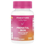 Пренатальное железо с витамином C, 60 капсул — Pink Stork