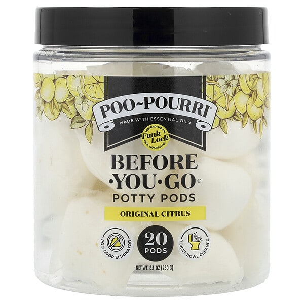 poo02646_v_8.jpg Горшечные капсулы Before-You-Go®, оригинальные цитрусовые, 20 капсул, 230 г (8,1 унции) — Poo-Pourri