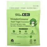Для детей, вегетарианские жевательные мармеладки WonderGreens, зеленое яблоко, 30 жевательных таблеток — Plant People