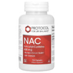 NAC, N-ацетилцистеин, 600 мг, 100 вегетарианских капсул — Protocol for Life Balance