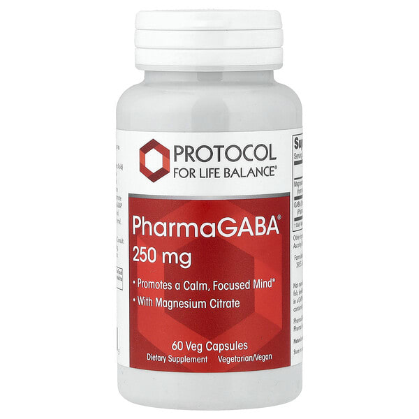 prt10126_v_8.jpg PharmaGABA® с цитратом магния, 250 мг, 60 растительных капсул — Protocol for Life Balance