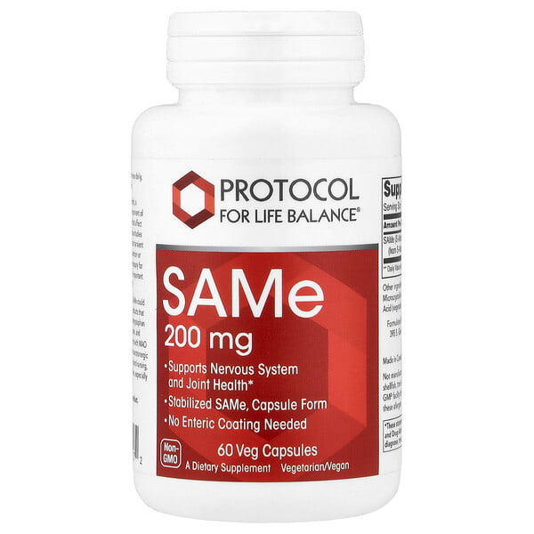 prt10127_v_24.jpg SAMe, 200 мг, 60 растительных капсул — Protocol for Life Balance