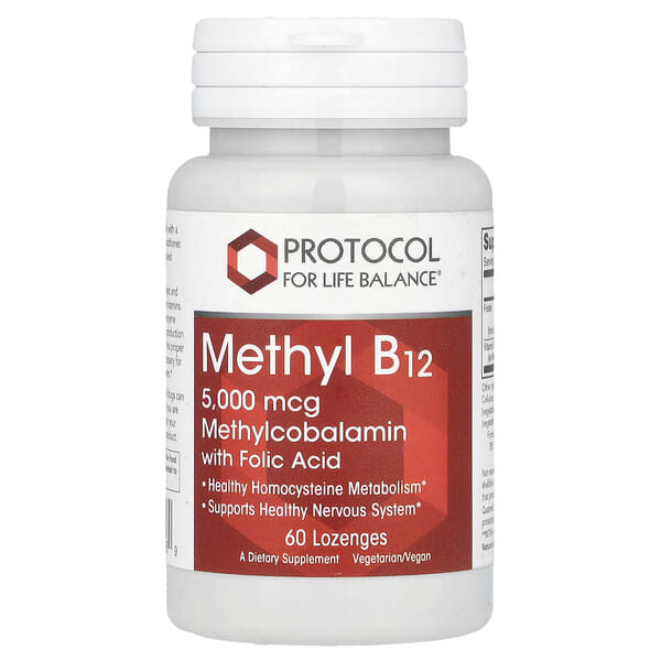prt10496_v_35.jpg Methyl B12, метилкобаламин, 5000 мкг, 60 пастилок — Protocol for Life Balance