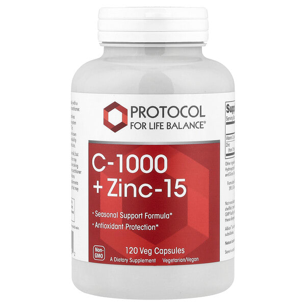 prt11120_v_32.jpg C-1000 + Zinc-15, 120 вегетарианских капсул — Protocol for Life Balance