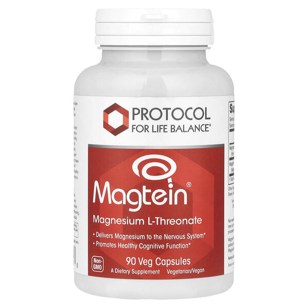 prt12390_v_24.jpg Magtein®, L-треонат магния, 90 растительных капсул — Protocol for Life Balance