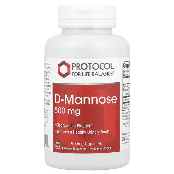 prt12811_v_34.jpg D-манноза, 500 мг, 90 растительных капсул — Protocol for Life Balance