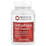 OrthoFlora Yeast Support, поддержка здоровой кишечной флоры, 90 вегетарианских капсул — Protocol for Life Balance