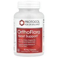 OrthoFlora Yeast Support, поддержка здоровой кишечной флоры, 90 вегетарианских капсул — Protocol for Life Balance