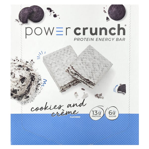 prw72222_v_57.jpg Энергетический белковый батончик Power Crunch Original, печенье с кремом, 12 батончиков, вес каждого 40 г (1,4 унции) — BNRG