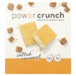Power Crunch®, протеиновый батончик, соленая карамель, 12 батончиков, 40 г (1,4 унции) каждый — BNRG