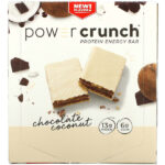 Power Crunch®, протеиновый батончик, шоколад и кокос, 12 батончиков по 40 г (1,4 унции) — BNRG