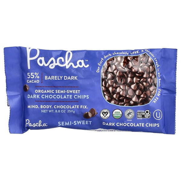 psa00501_v_5.jpg Organic Dark Chocolate Chips, Semi-Sweet, 55% Cacao, 8.8 oz (250 g) — Pascha